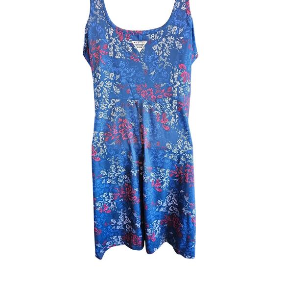 Columbia Womens red white blue floral omni freeze golf performance midi dress M - Picture 3 of 9
